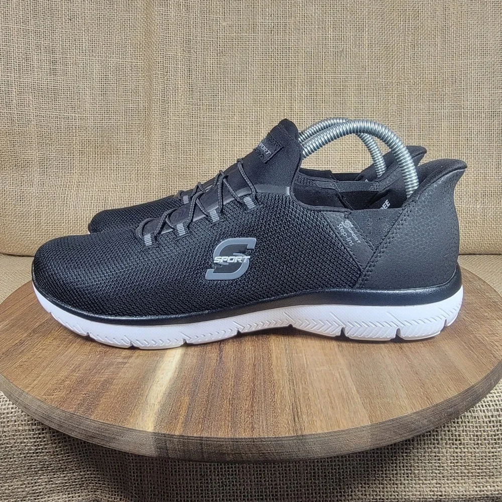 Skechers S Sport Hands Free Syrka Step-Ins Sneakers Memory Foam Black Men's 10